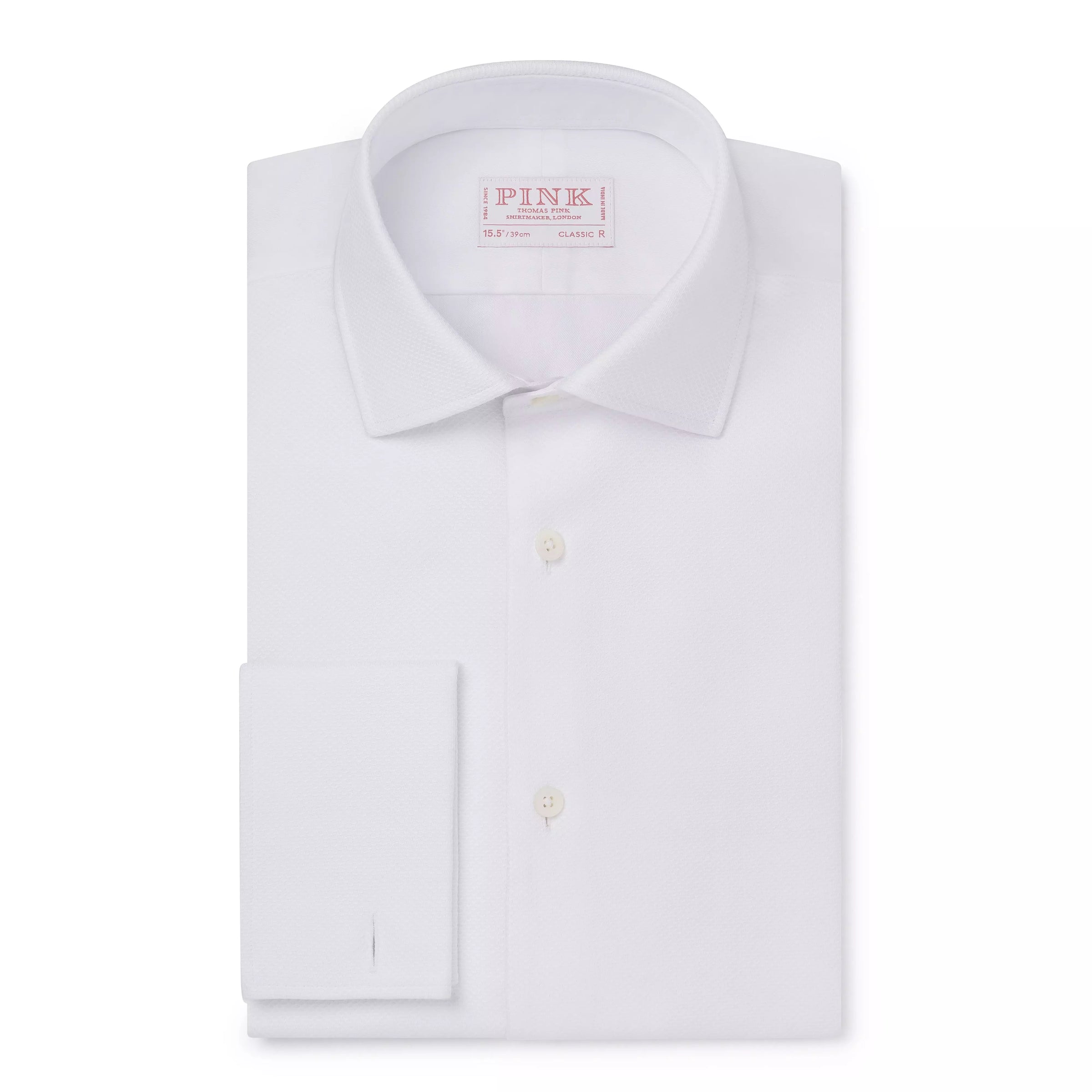 White Classic Fit Double Cuff Marcella Twill Evening Shirt White Classic Fit Double Cuff Marcella Twill Evening Shirt