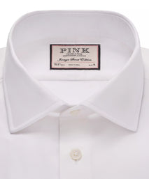 White Slim Fit Plain Formal Shirt with Stripe