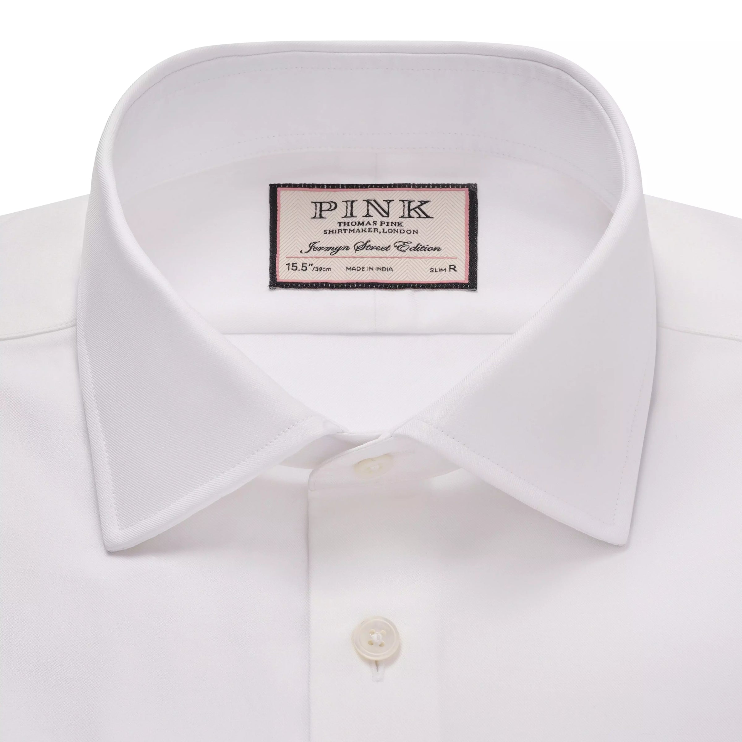 White Slim Fit Plain Dress Shirt with Stripe – Thomas Pink