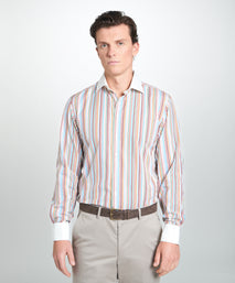 Multicolour Tailored Fit Multi Bengal Stripe Formal Shirt