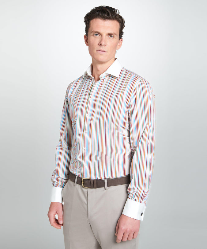 Multicolour Tailored Fit Multi Bengal Stripe Dress Shirt