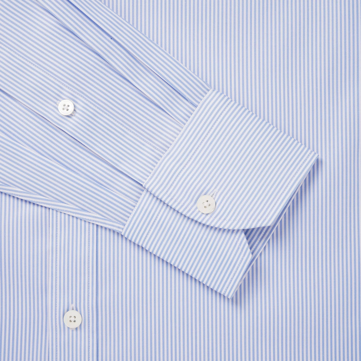 Pale Blue & White Slim Fit Journey Twill Stripe Dress Shirt