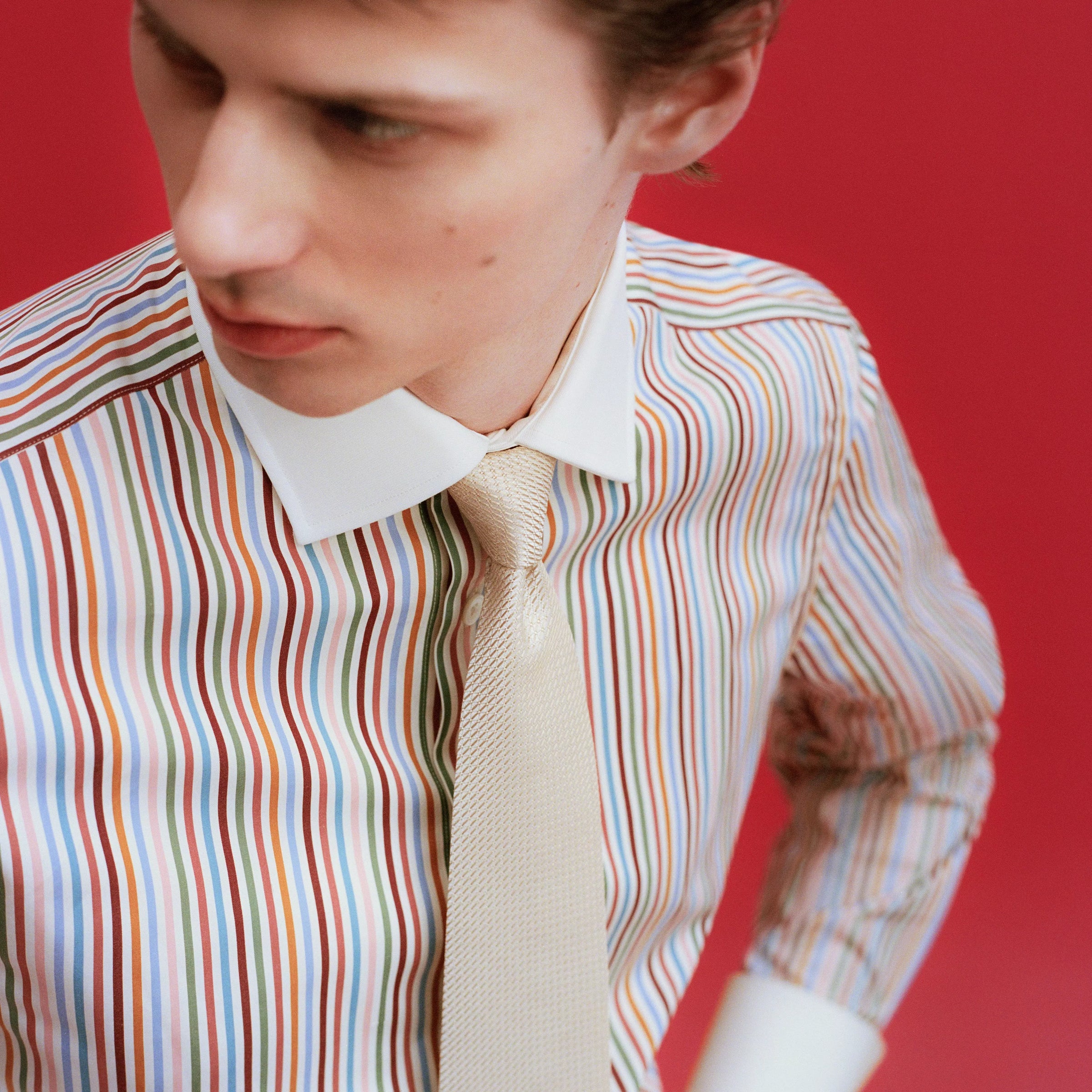 Multicolour Tailored Fit Multi Bengal Stripe Dress Shirt