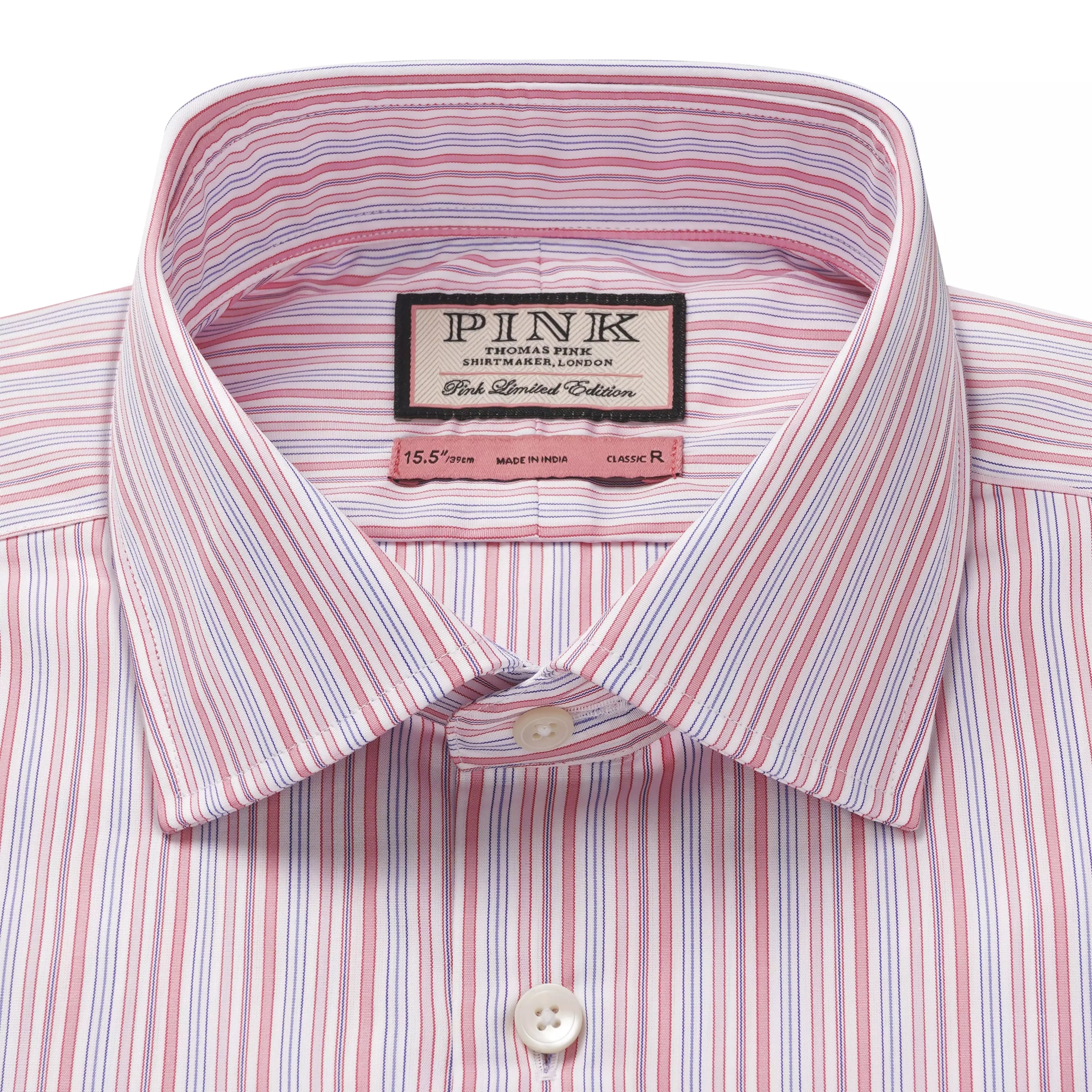 Pink & Blue Classic Fit Supraluxe Multi Stripe Formal Shirt