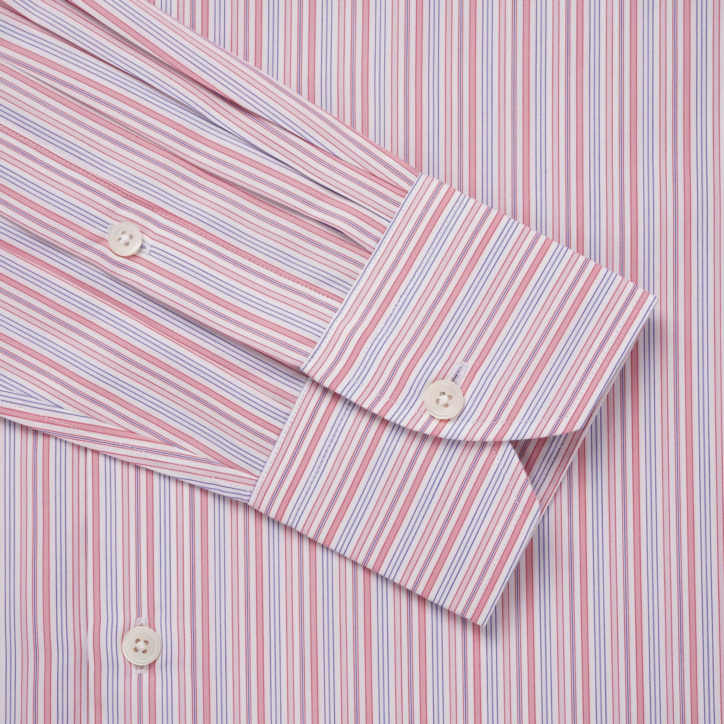 Pink & Blue Classic Fit Supraluxe Multi Stripe Formal Shirt