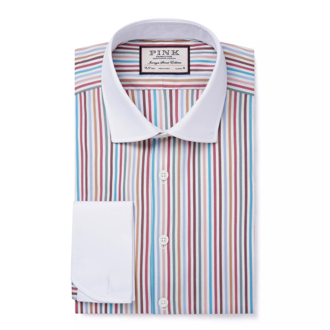 Multicolour Classic Fit Multi Bengal Stripe Dress Shirt