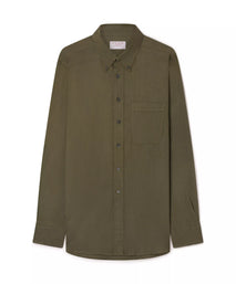 Khaki Green Classic Fit Smart Casual Button Down Linen Slub Shirt