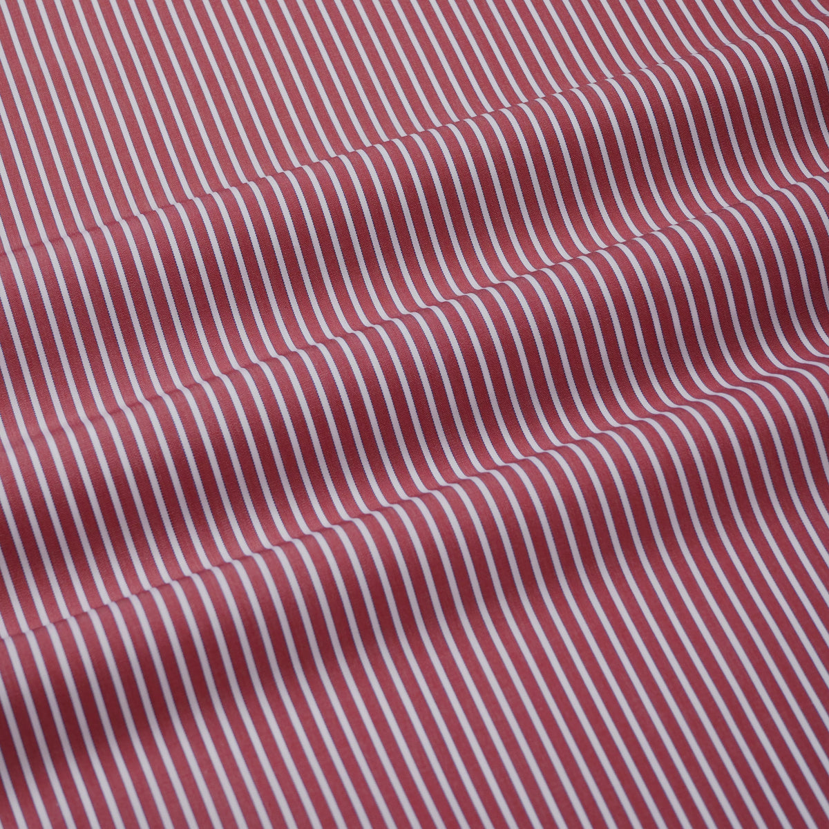 Red & White Tailored Fit End on End Stripe Dress Shirt