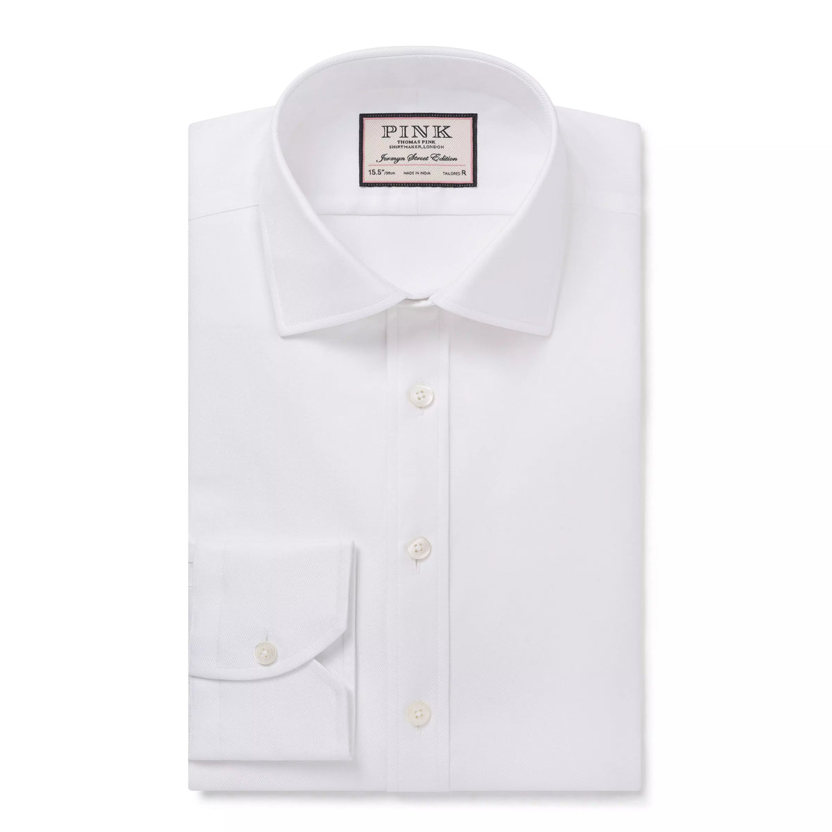 White Tailored Fit Royal Twill Dress Shirt