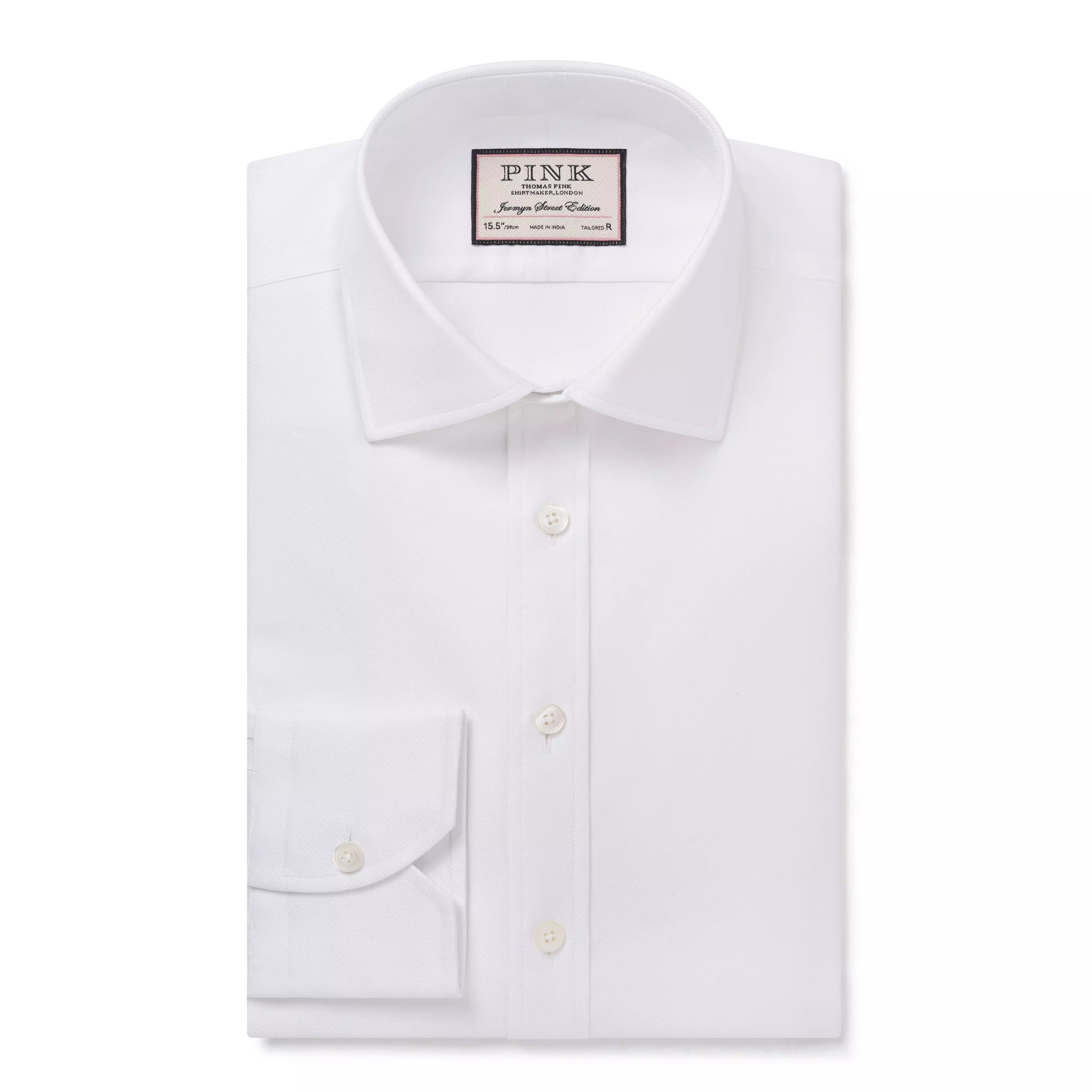 White Tailored Fit Royal Twill Dress Shirt