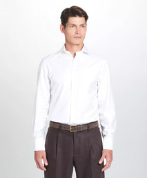 White Tailored Fit Royal Twill Dress Shirt