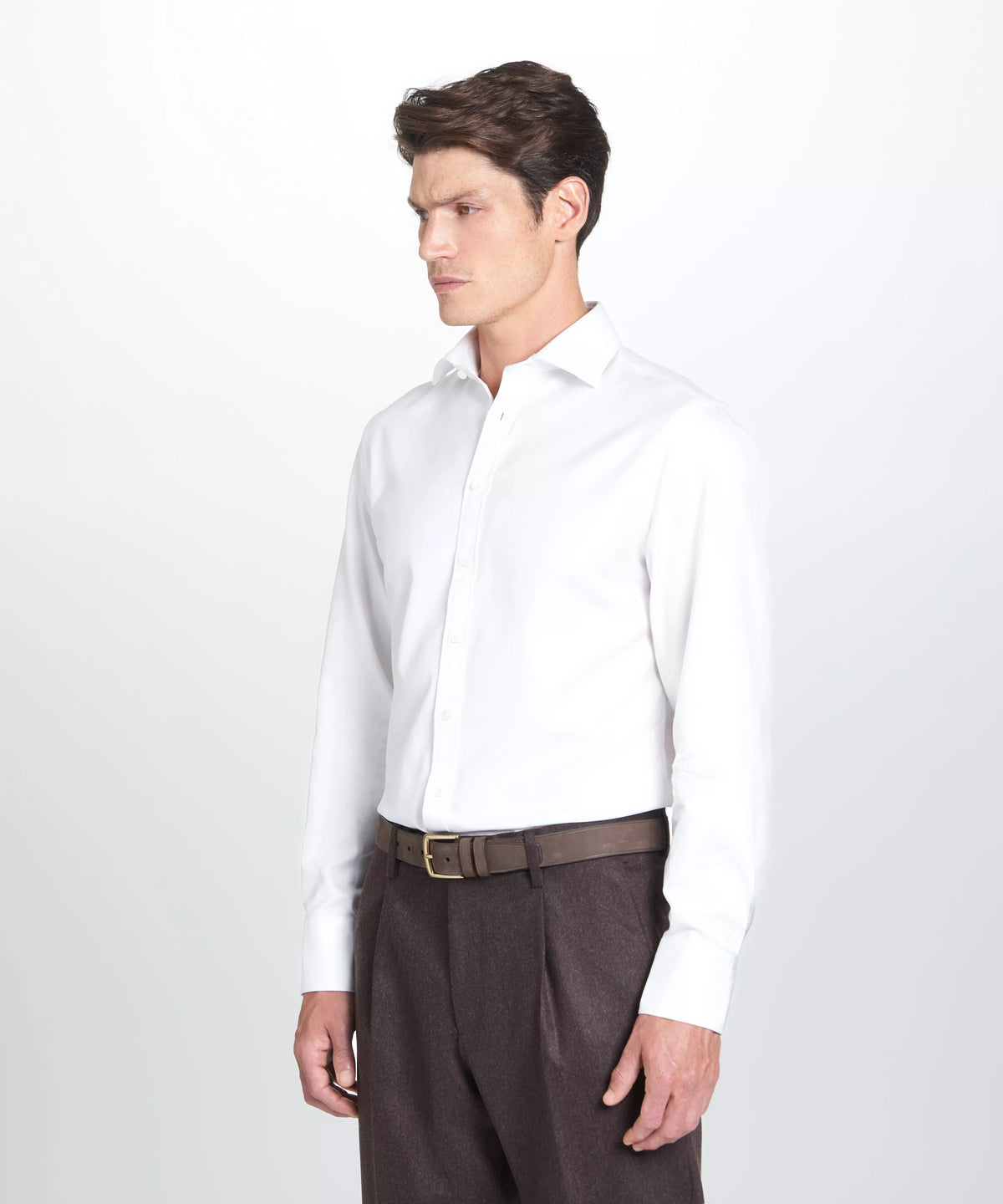 White Tailored Fit Royal Twill Dress Shirt