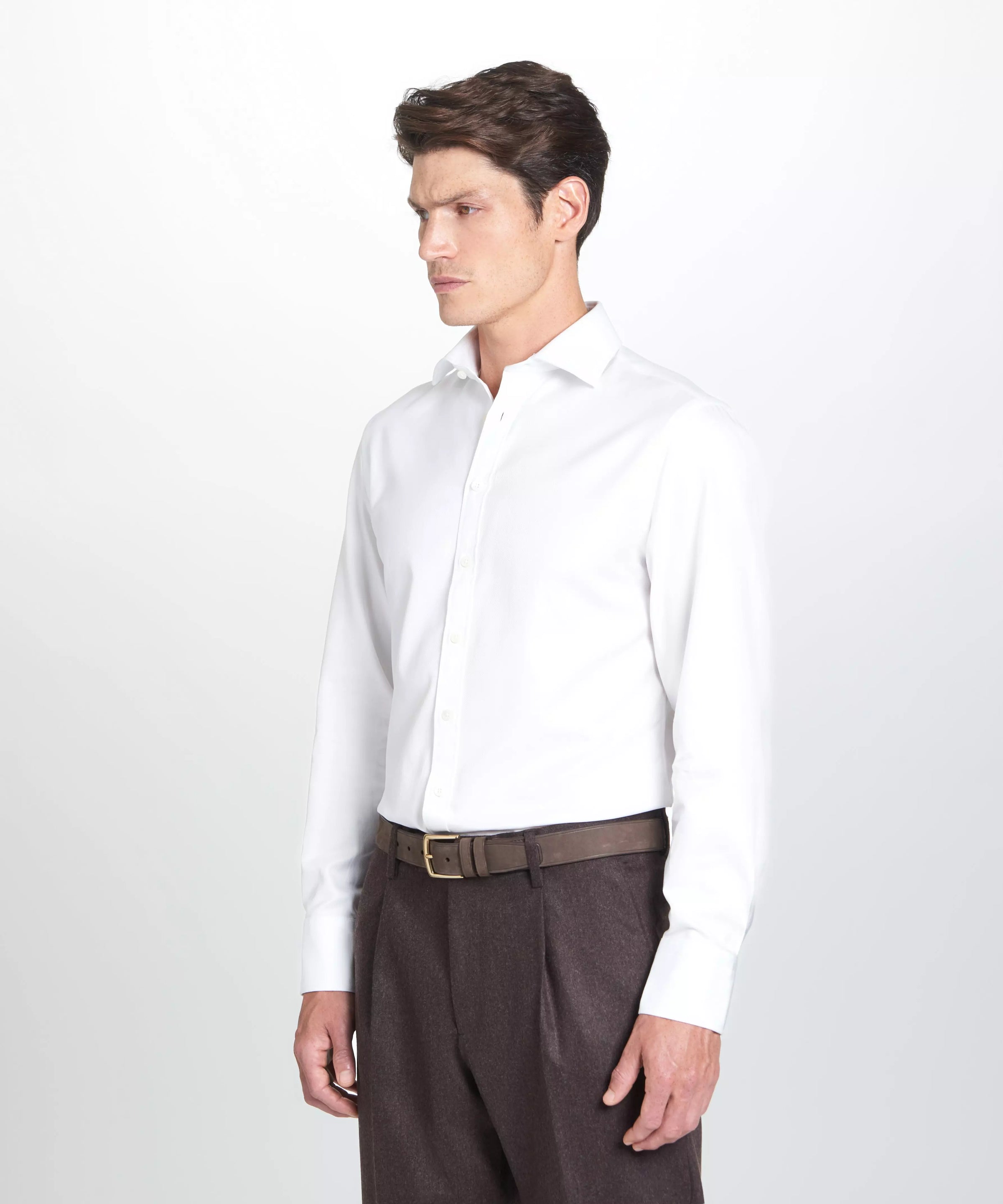 White Tailored Fit Royal Twill Dress Shirt