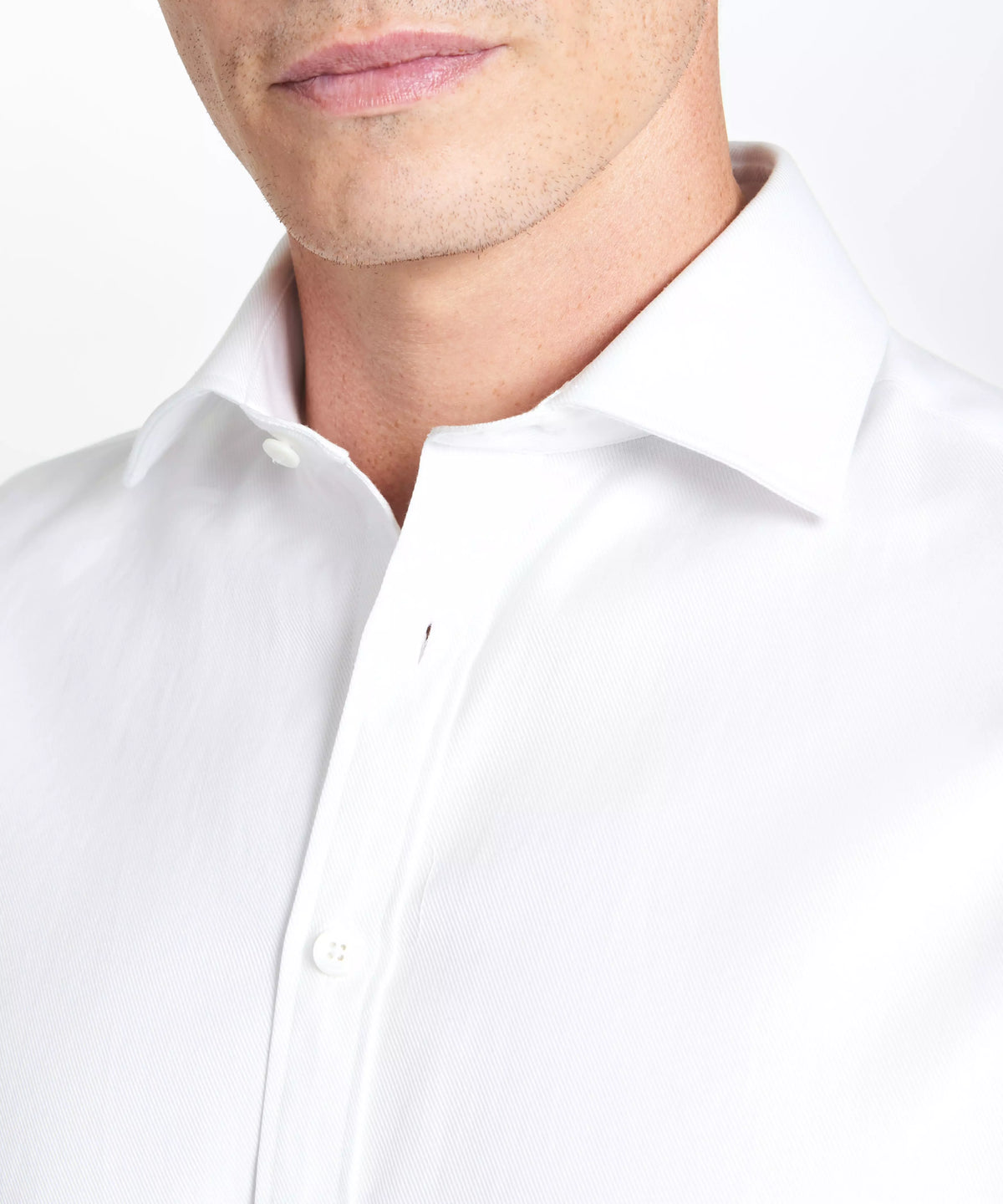 White Tailored Fit Royal Twill Dress Shirt