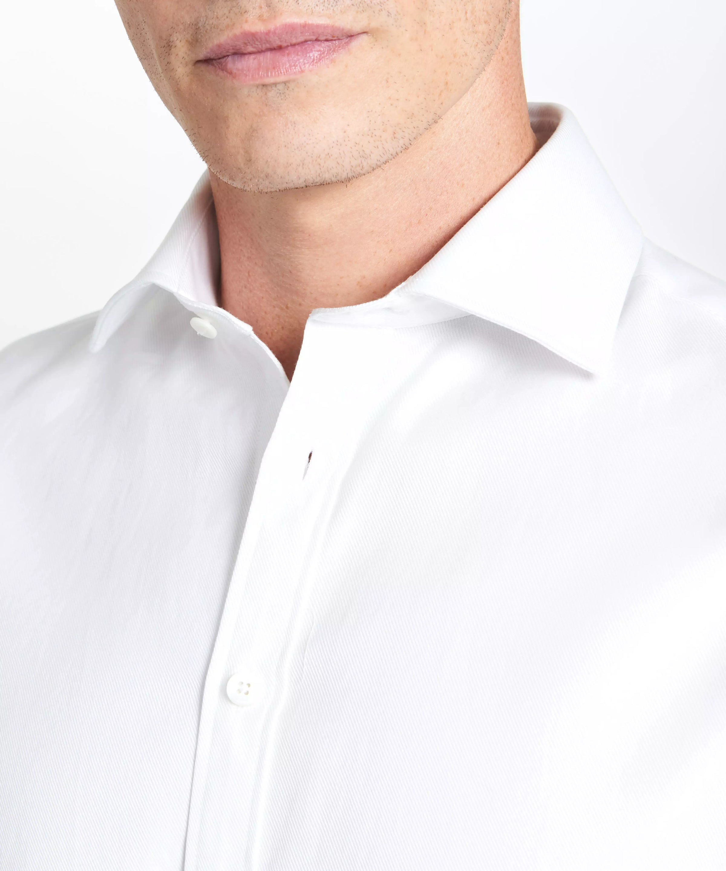 White Tailored Fit Royal Twill Dress Shirt