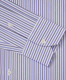 White & Blue Tailored Fit Regent Track Stripe Dress Shirt