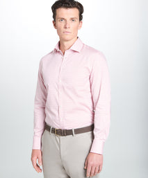 White & Red Tailored Fit Twill Graph Check Formal Shirt