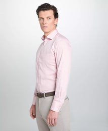 White & Red Tailored Fit Twill Graph Check Formal Shirt