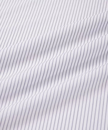 Pale Grey & White Tailored Fit Tram Stripe Dress Shirt