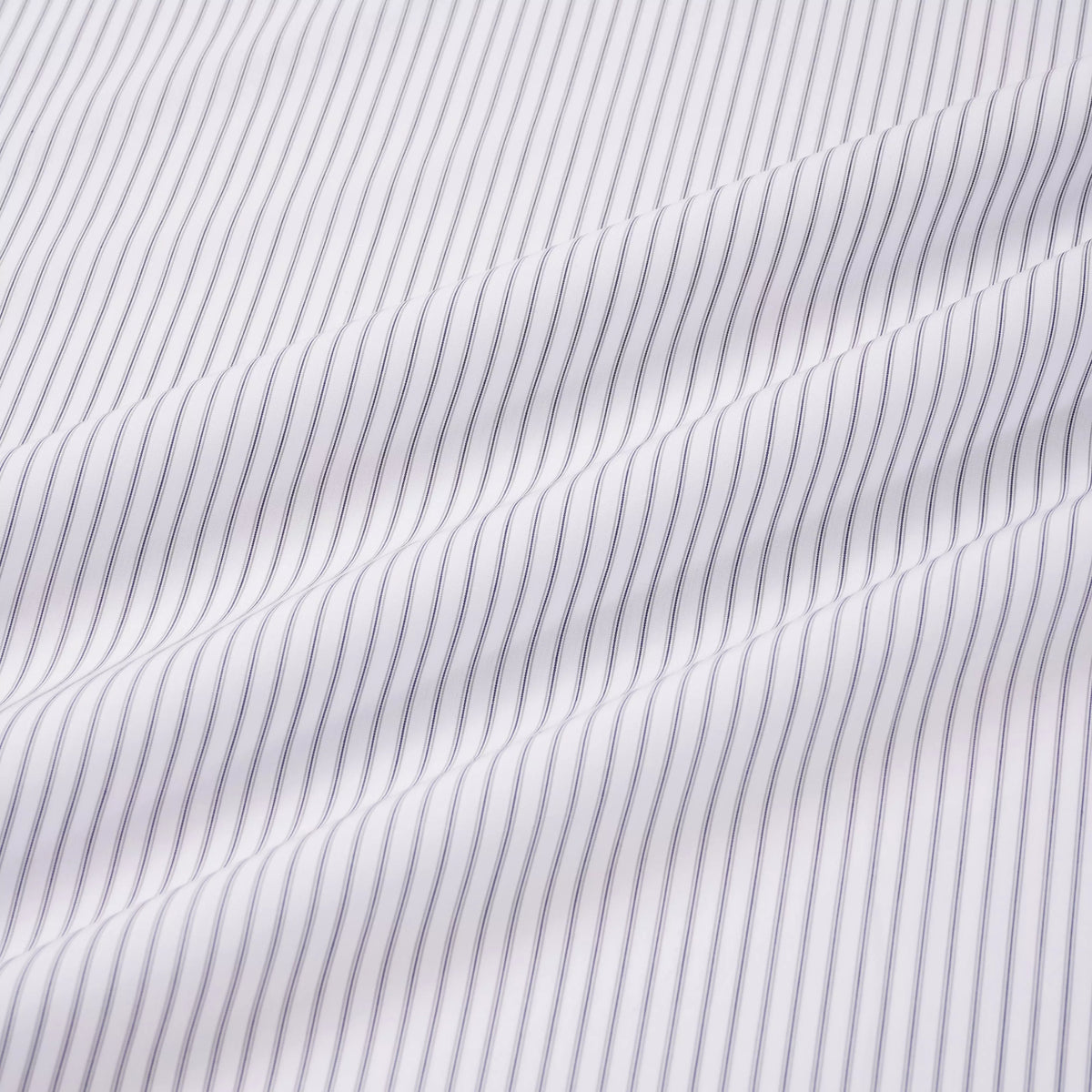 Pale Grey & White Tailored Fit Tram Stripe Dress Shirt