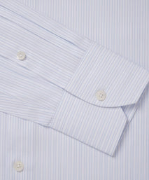 Pale Blue & White Tailored Fit Formal Dobby Satin stripe Shirt