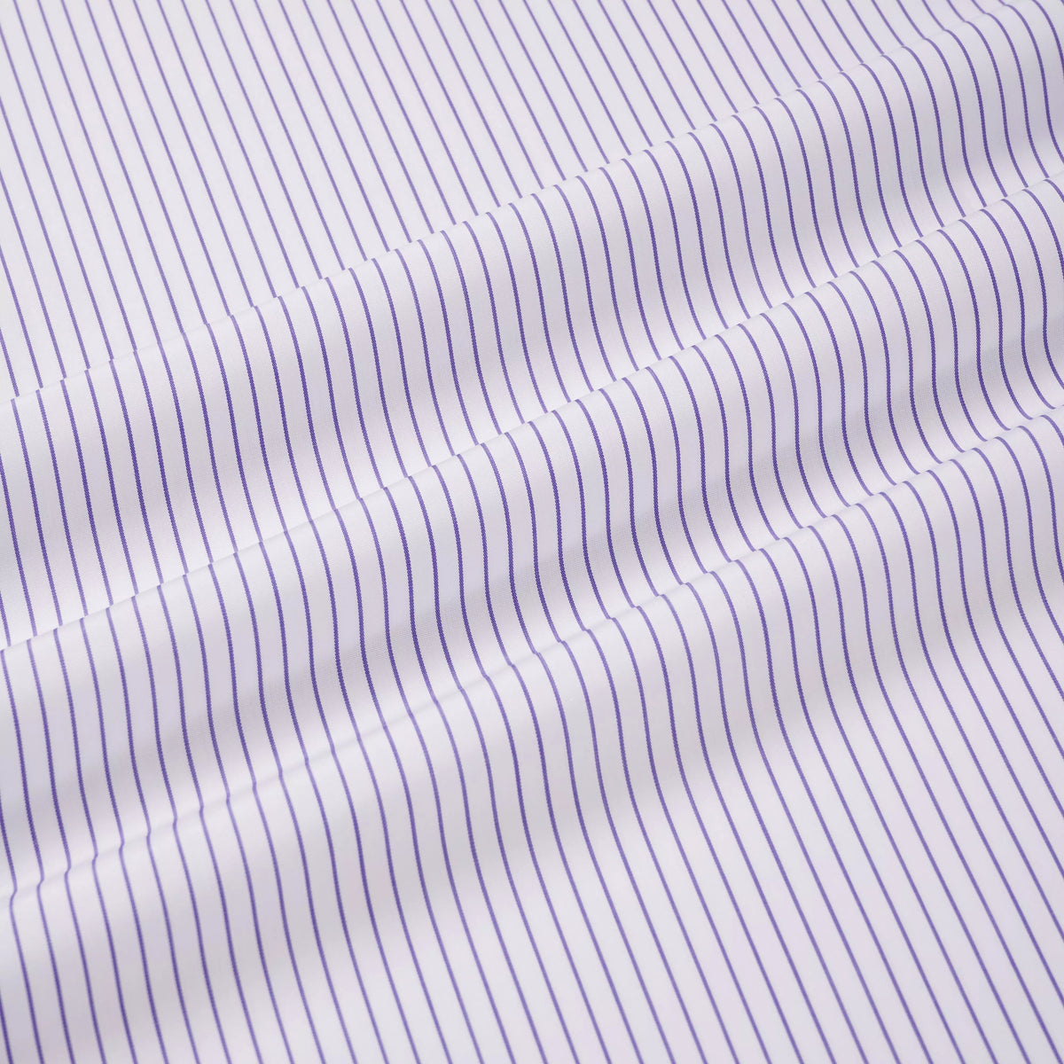 White & Purple Tailored Fit Striped Poplin Dress Shirt