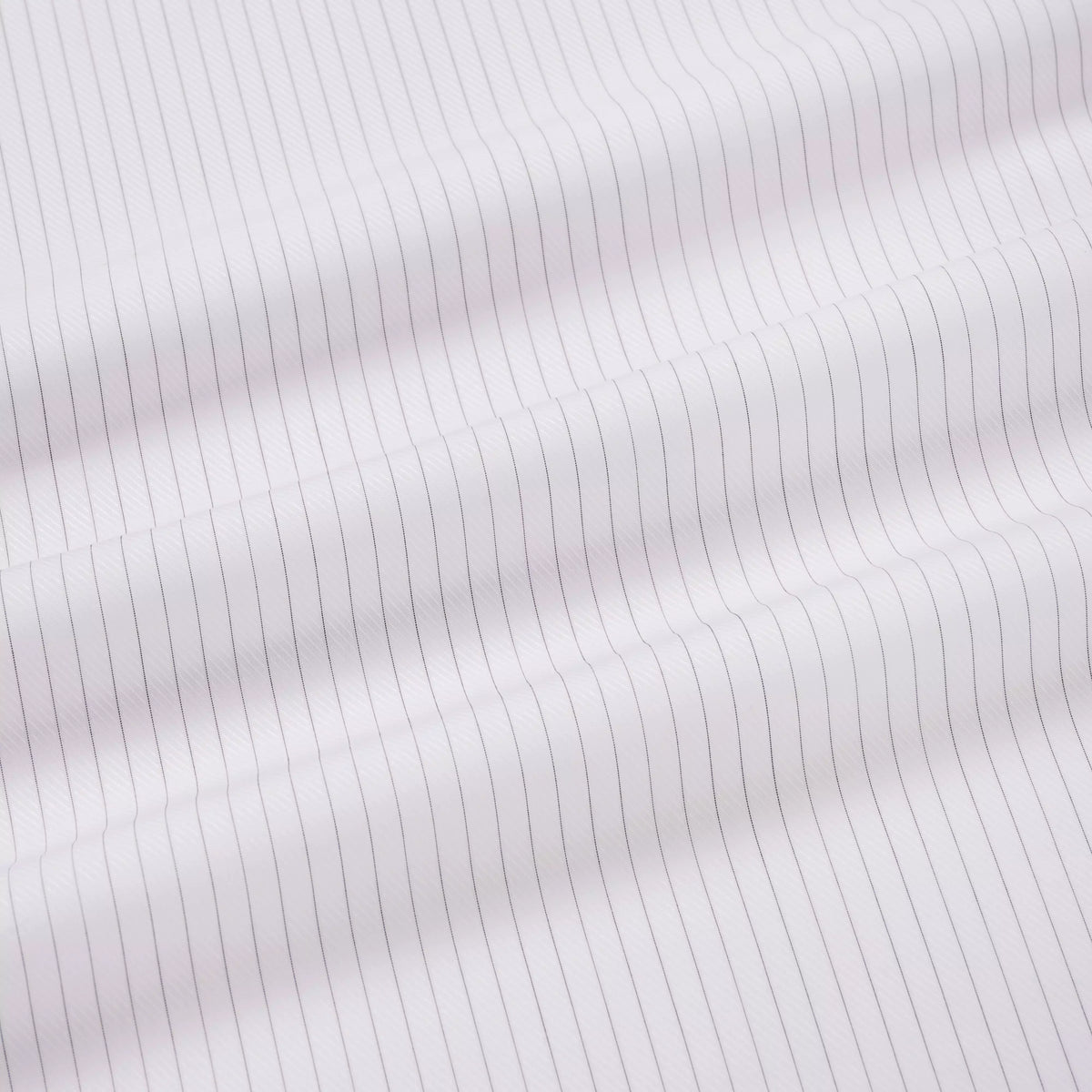 White & Black Tailored Fit Broken Twill Stripe Dress Shirt