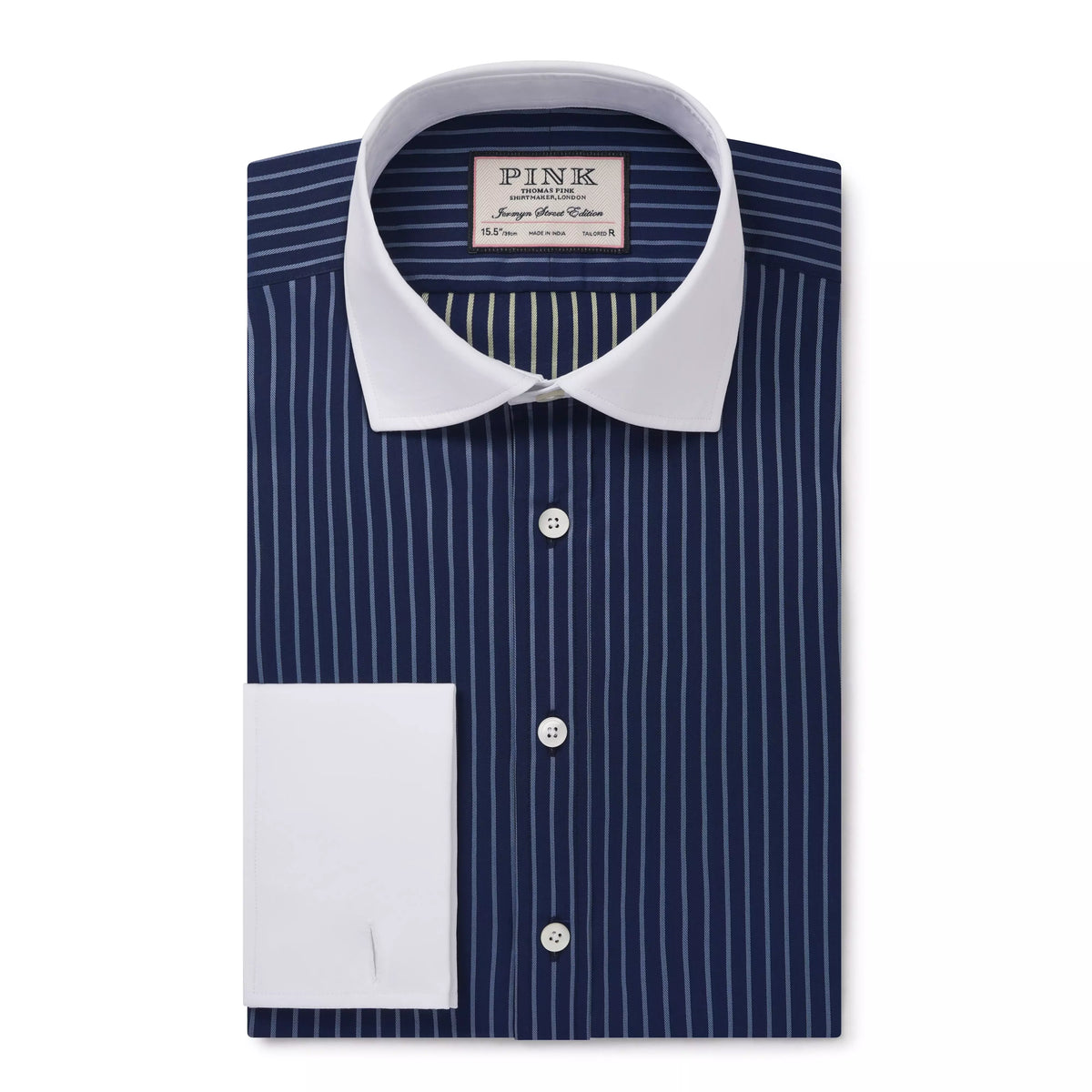 navy blue french cuff dress shirt Navy Blue Tailored Fit French Cuff Ramses Cotton Poplin Formal Shirt Thomas Pink