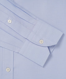 Blue & White Classic Fit Formal Micro Puppytooth Shirt