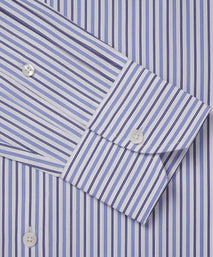 White & Blue Classic Fit Regent Track Stripe Dress Shirt