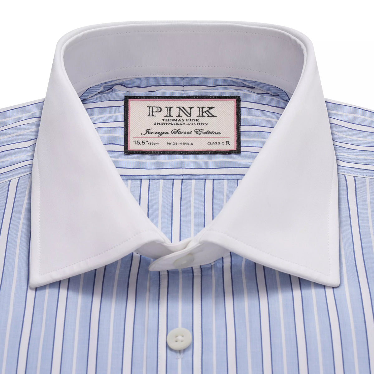Pale Blue & Blue Classic Fit French Cuff Bloomsbury Stripe Dress Shirt