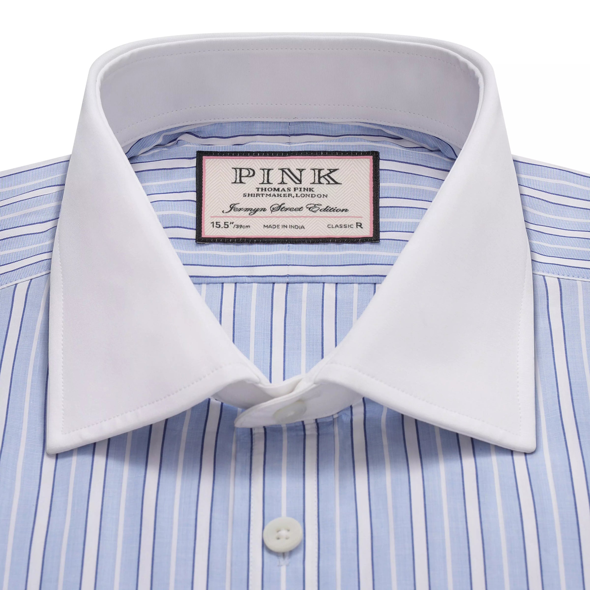 Pale Blue & Blue Classic Fit French Cuff Bloomsbury Stripe Dress Shirt