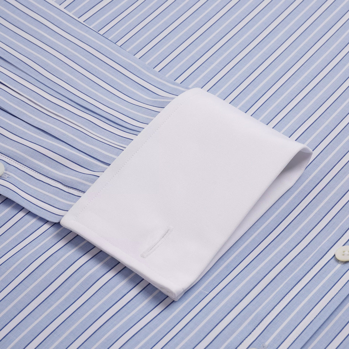 Pale Blue & Blue Classic Fit French Cuff Bloomsbury Stripe Dress Shirt