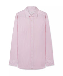 Pink & White Classic Fit Business Casual Cotton Stripe Shirt