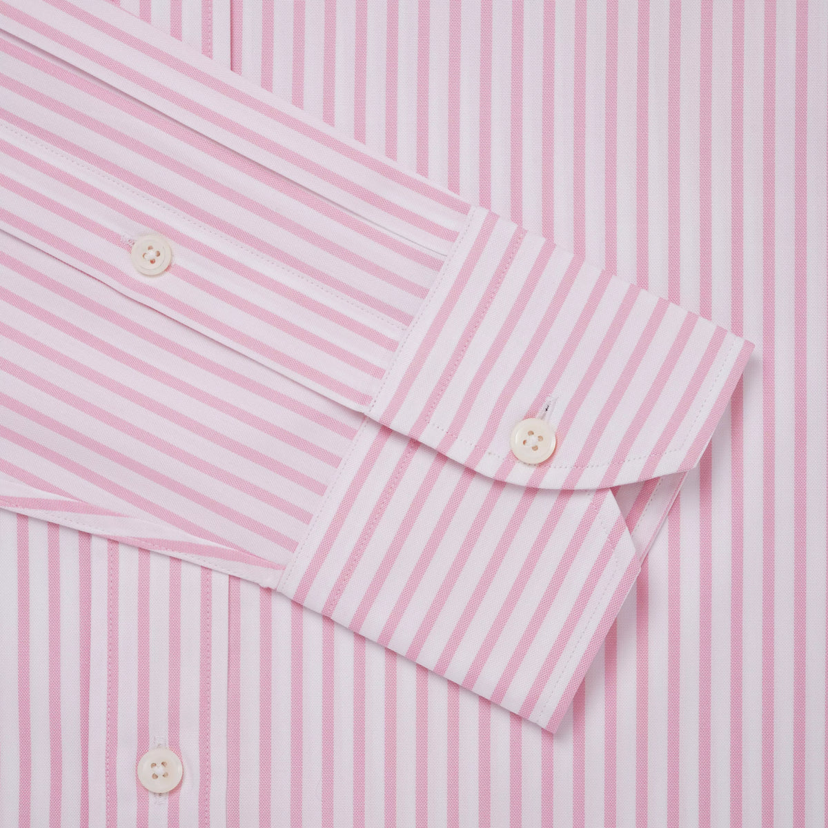 Pink & White Classic Fit Business Casual Cotton Stripe Shirt