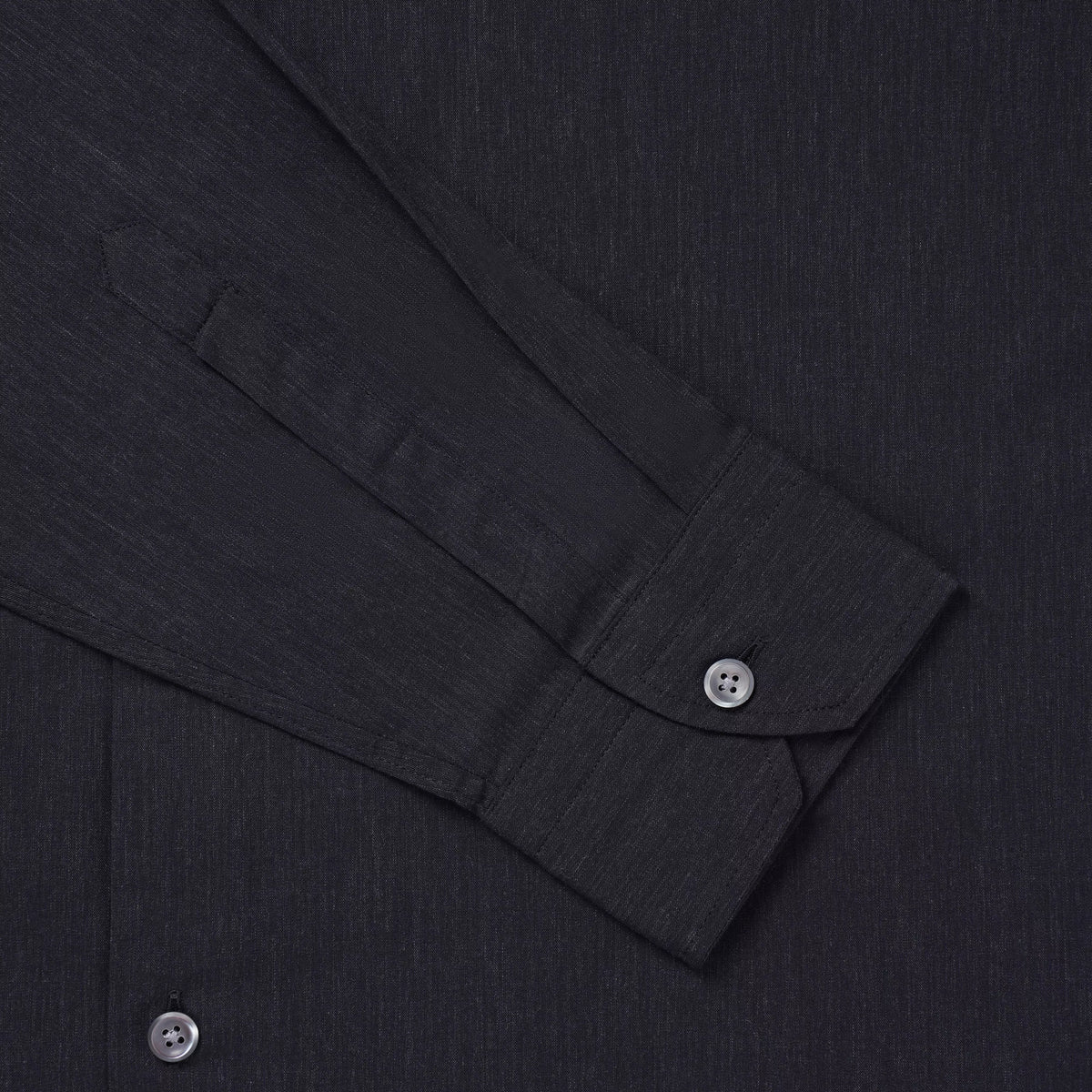 Charcoal Slim Fit Smart Casual Cotton Slub Effect Shirt