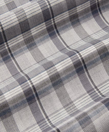 Pale Grey Slim Fit Smart Casual Balmoral Plaid Check Shirt