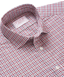 White & Multicolour Slim Fit Smart Casual Twill Window Check Shirt