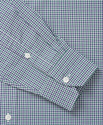 Green & Blue Tailored Fit Smart Casual Mini Check Shirt