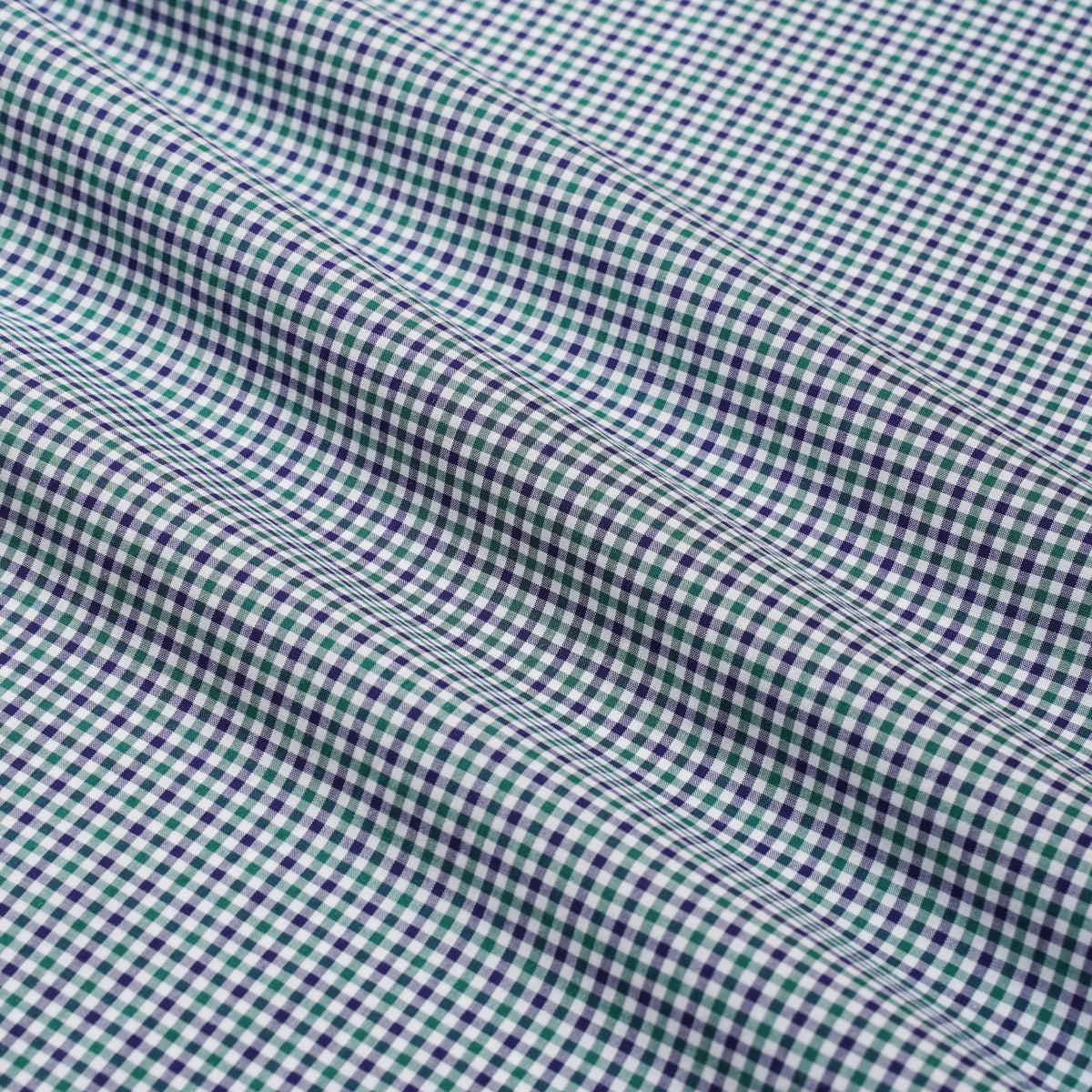 Green & Blue Tailored Fit Smart Casual Mini Check Shirt