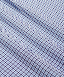 Navy & Blue Tailored Fit Smart Casual Mini Check Shirt
