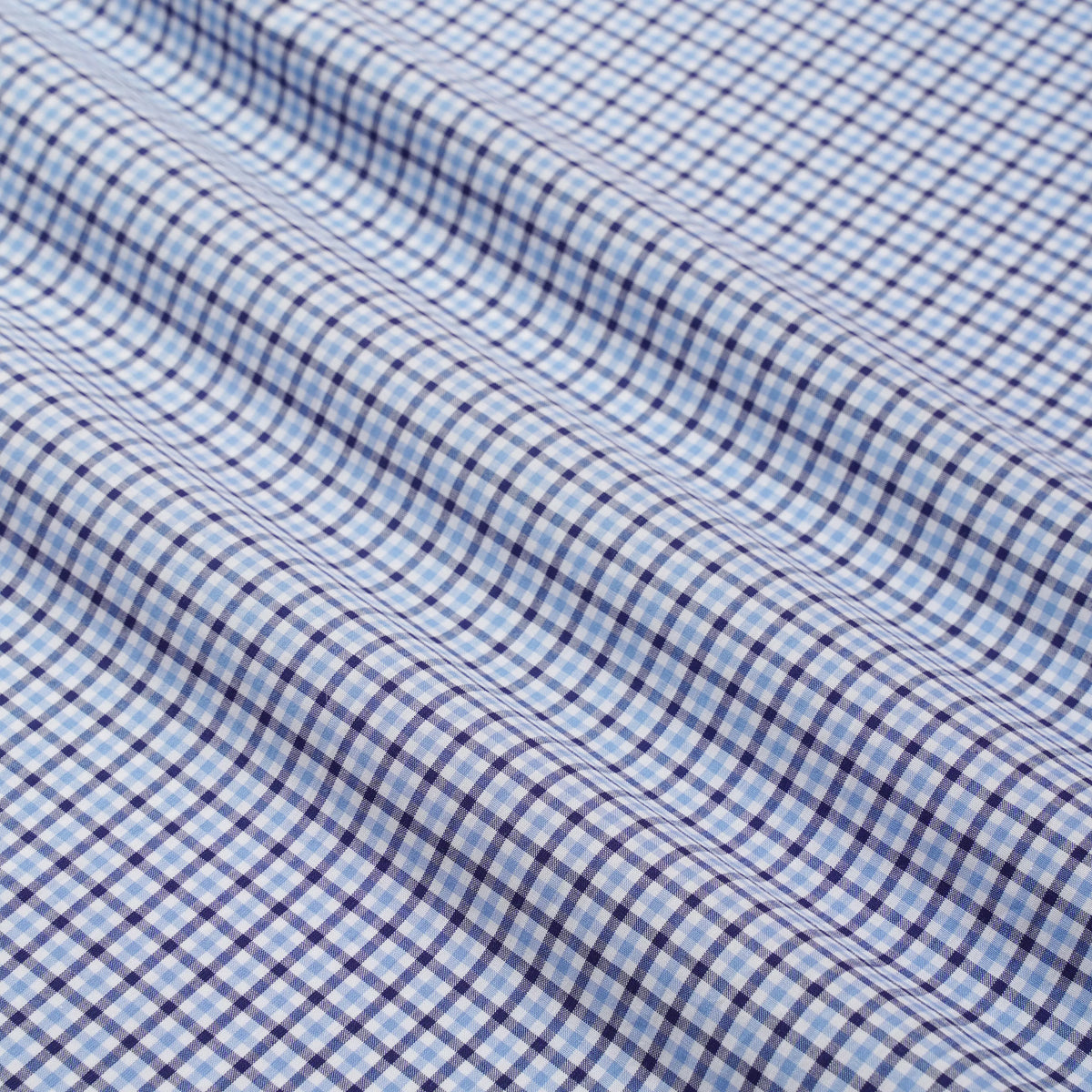 Navy & Blue Tailored Fit Smart Casual Mini Check Shirt