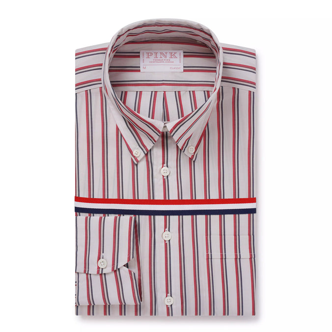 Stone & Red Classic Fit Smart Casual Jubilee End On End Shirt