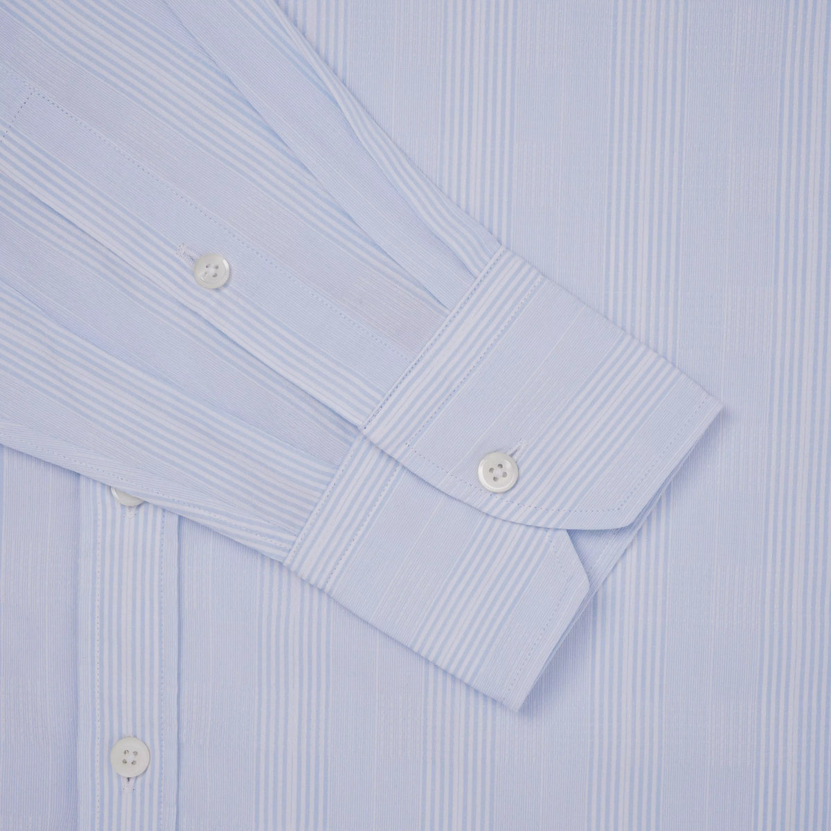 Pale Blue & White Classic Fit Smart Casual Multi Stripe Shirt