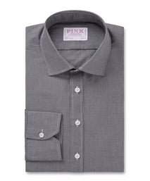 Black & White Slim Fit Micro Gingham Check Formal Shirt