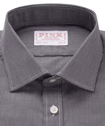 Black & White Slim Fit Micro Gingham Check Formal Shirt