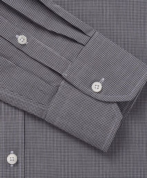 Black & White Slim Fit Micro Gingham Check Formal Shirt