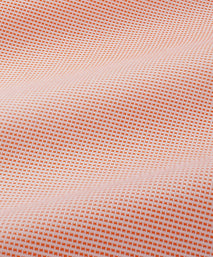 Orange Tailored Fit Double Cuff Jacquard Micro Check Formal Shirt