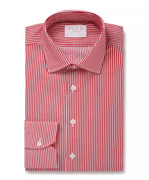 Red & White Tailored Fit Capri Stripe Shirt Dress Shirt