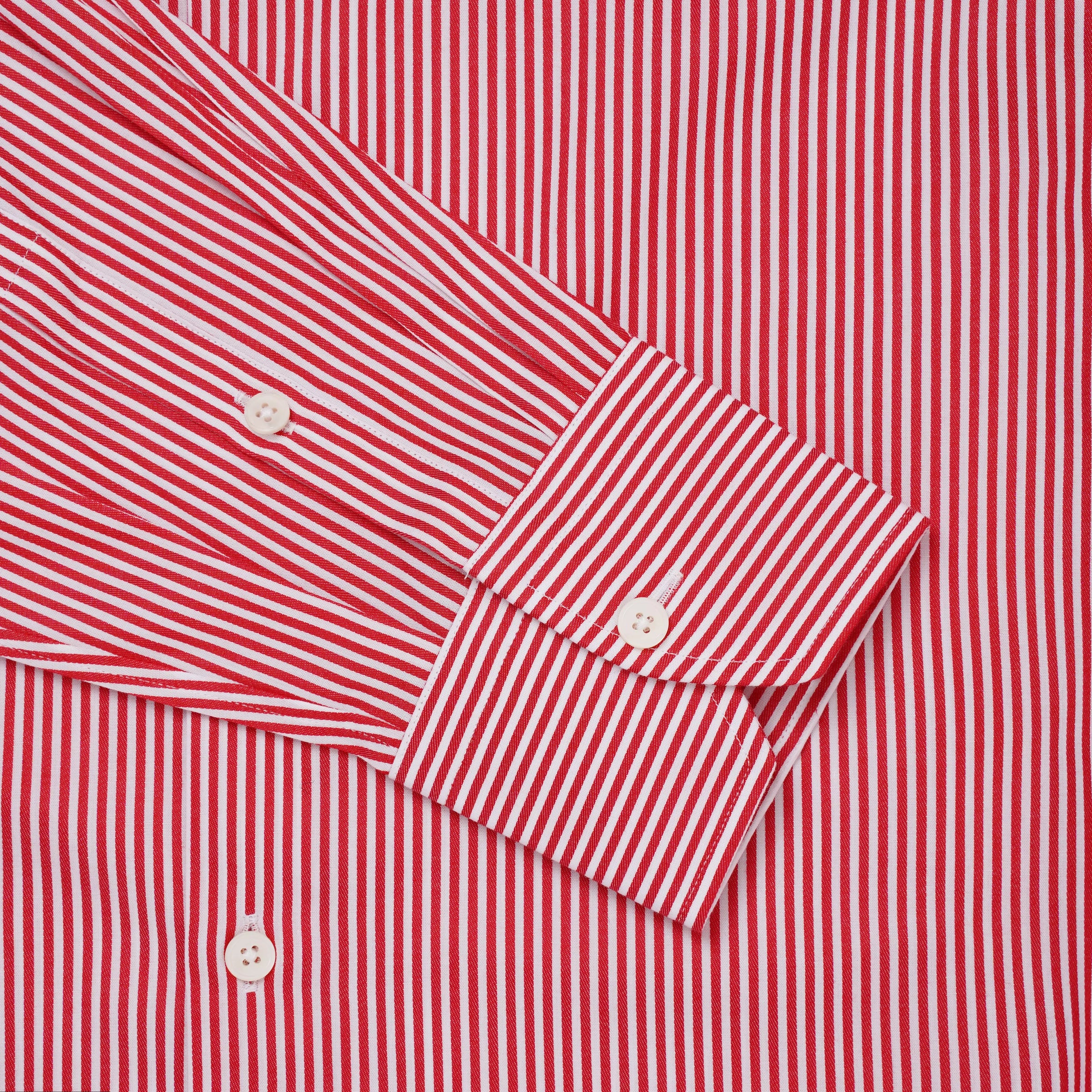 Red & White Tailored Fit Capri Stripe Shirt Dress Shirt